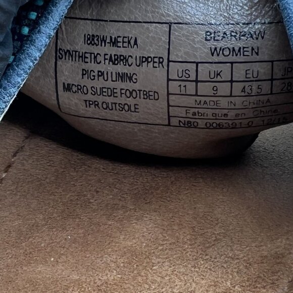 Bearpaw Meeka Women 11 Aztec Slingback Sandals Southwestern Beaded Suede Footbed - Picture 10 of 12